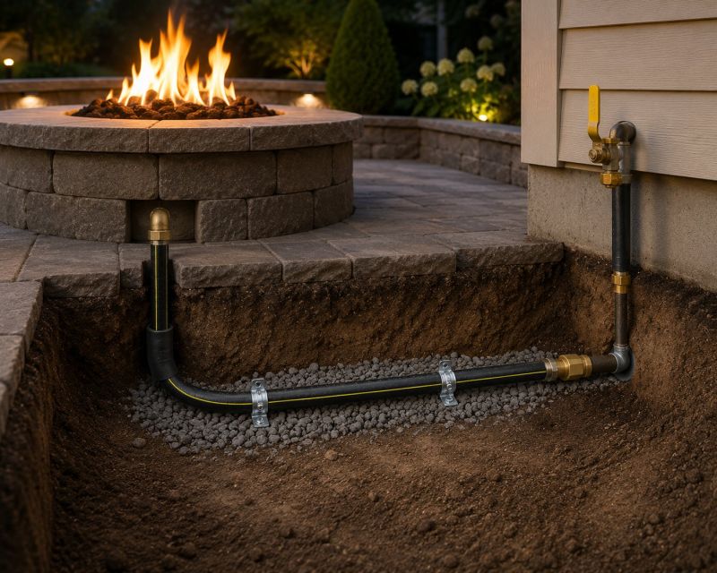 Fire Pit Gas Line Installation in Sacramento, CA